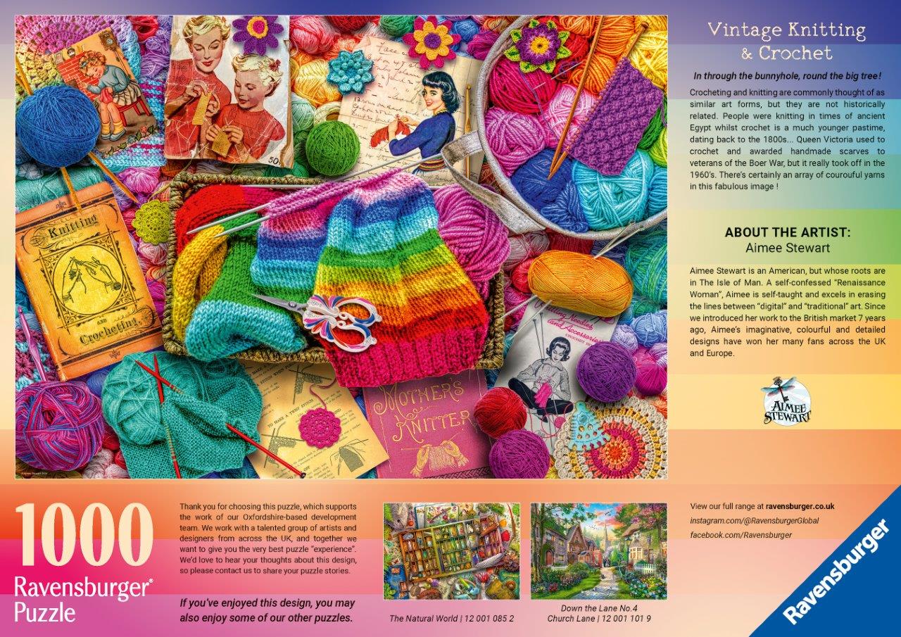 Ravensburger Vintage Knitting & Crochet 1000 Piece Jigsaw Puzzle - Image 3