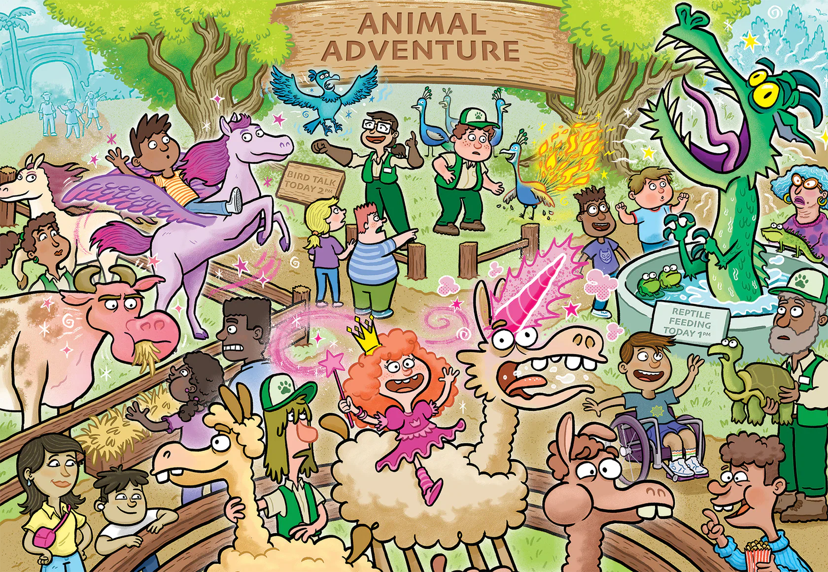 Jumbo Wasgij Junior 3 Enchanted Encounters! 240 Piece Jigsaw Puzzle - Image 2