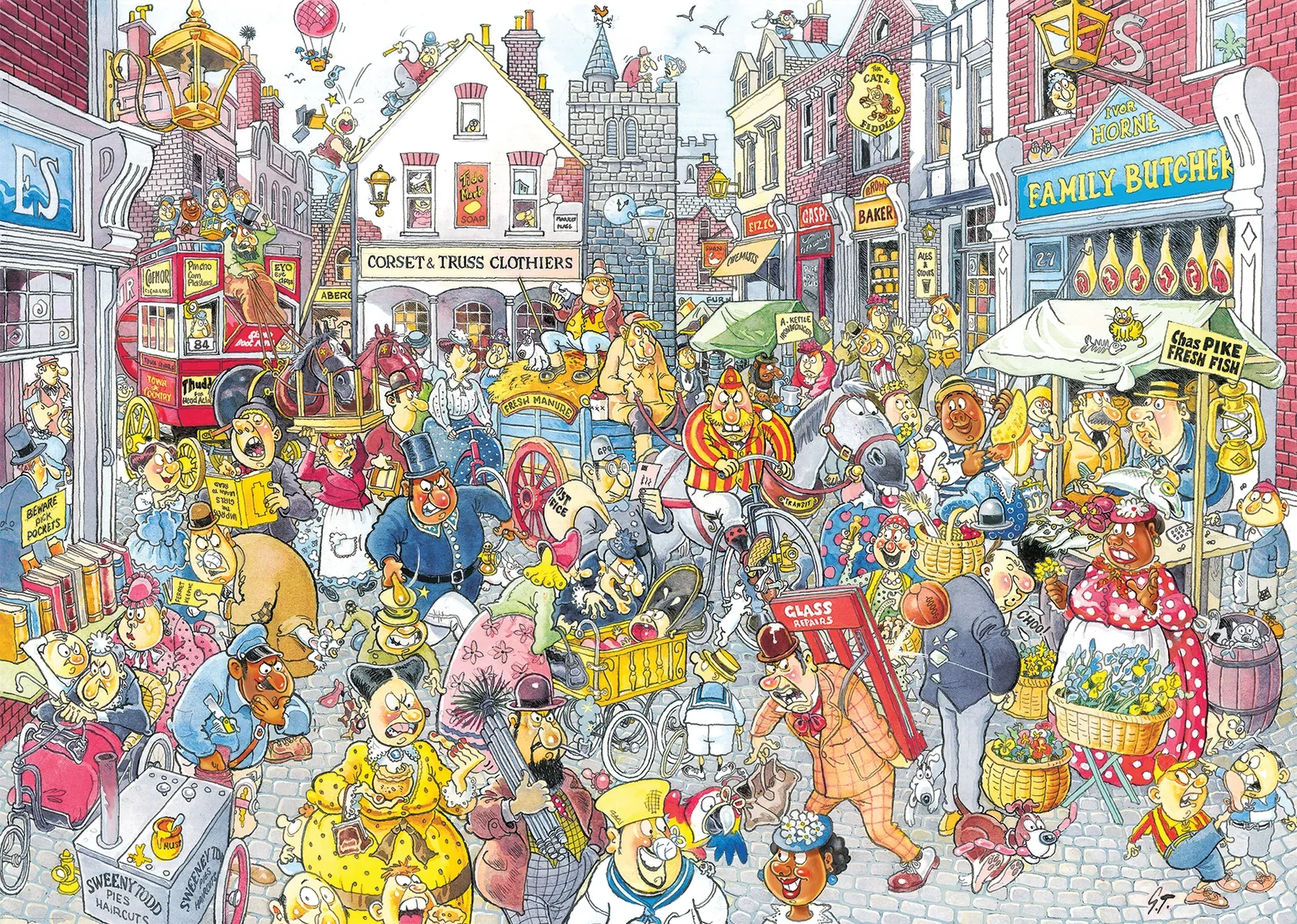 Jumbo Wasgij Retro Mystery 10 High Street Hassle! 1000 Piece Jigsaw Puzzle - Image 2
