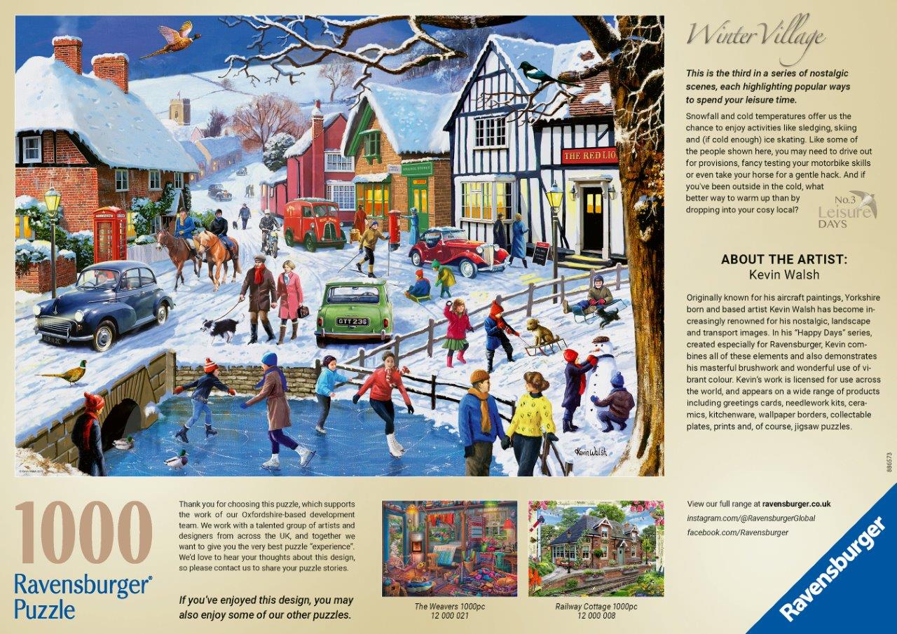 Ravensburger Leisure Days 3: Winter Village 1000 Piece Jigsaw Puzzles - Image 3